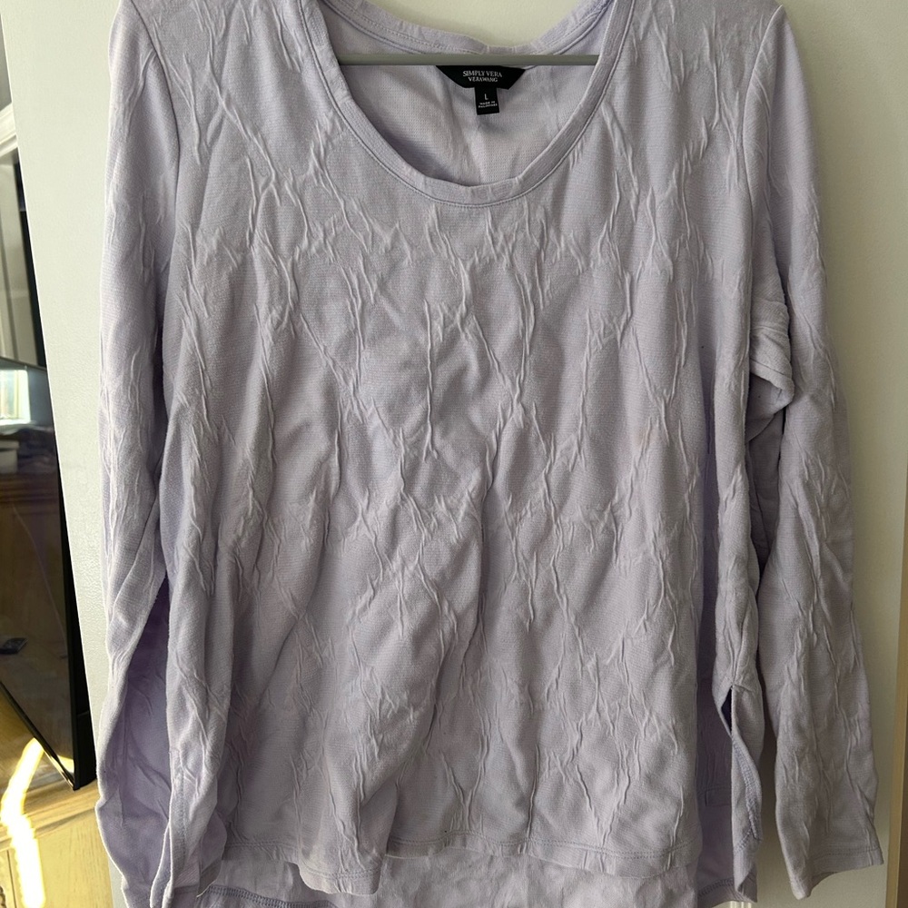 Simply Vera Vera Wang Light Purple Sweatshirt